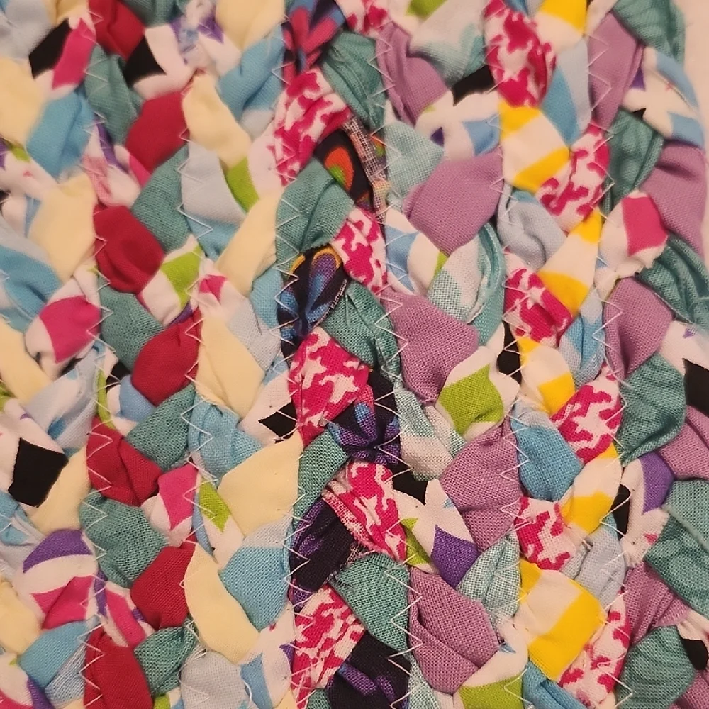 Handmade Colorful Braided Patchwork Rug